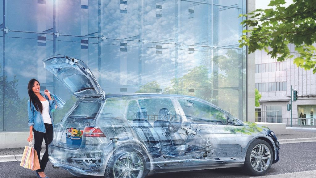 vw volkswagen frau kofferraum umwelt technik