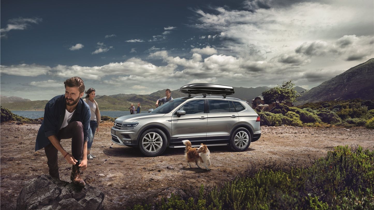 vw volkswagen flexible transportloesungen tiguan allspace familie hund